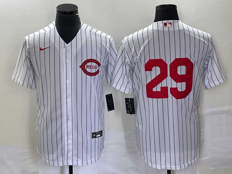Mens Cincinnati Reds #29 TJ Friedl White Field of Dreams Stitched Baseball Jersey
